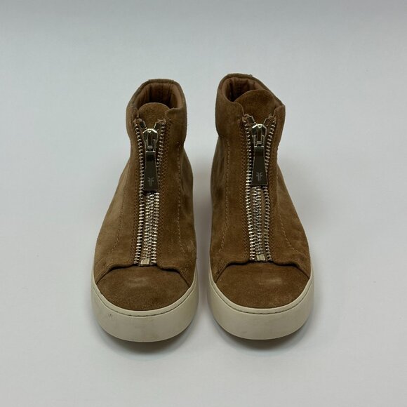 Frye Women's Lena Zip Up Suede High Top Sneakers - TAN - Women's 7.5 - Picture 4 of 14
